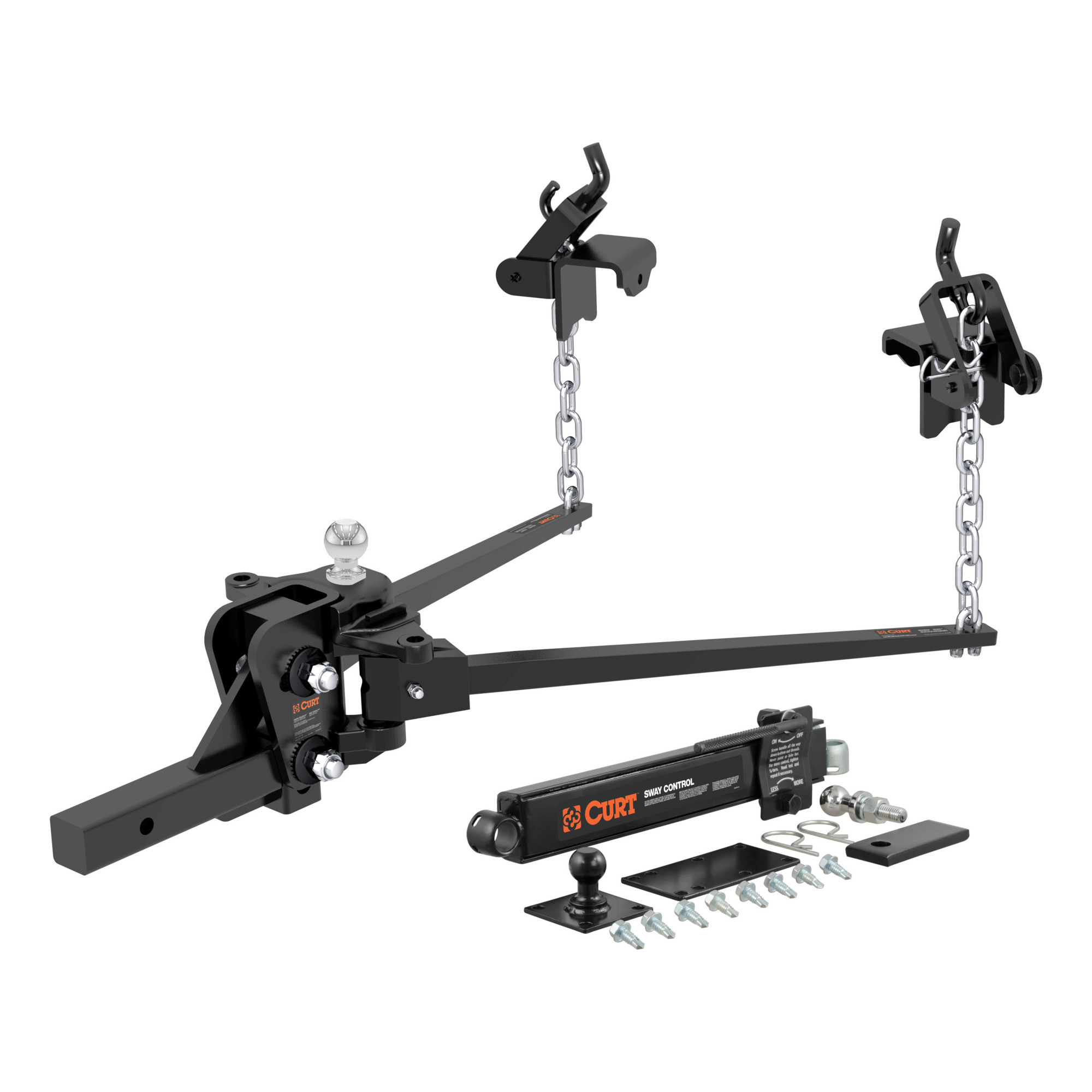 Curt Manufacturing Short Trunnion Bar Weight Distribution Hitch Kit, Forged Steel, 15,000lb. Max. Capacity, Model# 17422